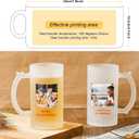 Mifoci 6 Pcs Sublimation Blank Beer Mugs Personalized Tazas Para Present 16 oz Frosted Beer Glass Cups Can Add Photo Text or Images on Gift for Dad Husband Groomsmen Father's Day Wedding Oktoberfest, Medium