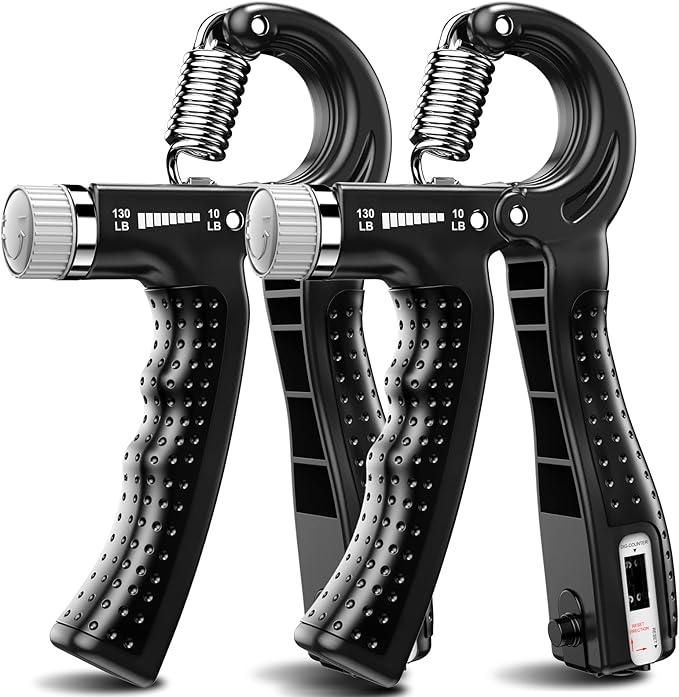 KDG Hand Grip Strengthener 2 Pack Adjustable Resistance(5-60KG) Forearm Exerciser, Grip Strength Trainer for Muscle Building and Injury Recovery for Athletes