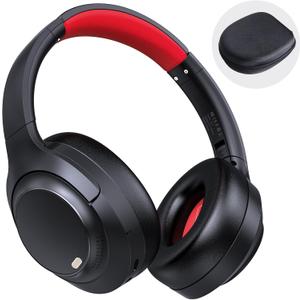 IFECCO Active Noise Cancelling Headphones Bluetooth,ANC Wireless Headphones Over Ear with Microphone,Foldable HiFi Stereo Bluetooth Headset with Soft Protein Earpads for Travel,Home,Office, Black
