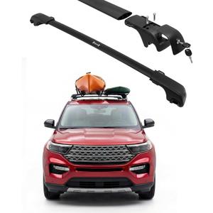 330LBS Roof Rack Cross Bars Fit for 2020-2026 Ford Explorer, Lockable Aluminum Cargo Bars, Aerodynamic Silent Rooftop Carrier Crossbars with Tie-Down Rings for Kayak Bike Luggage Snowboard