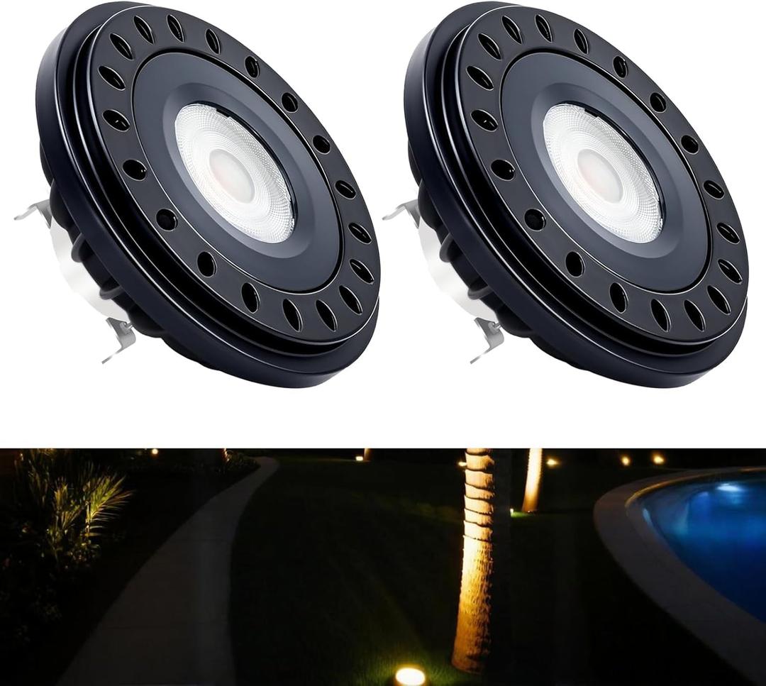 PAR36 LED Landscape Spotlight, PAR 36 LED Bulb 12V-24V 10W, Low Voltage Landscape Light Bulbs 75W 50W Replacement, G53 Base for Flood Light RV Track Light Warm White 2700K 850lm 2-Count