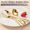 60 Piece Gold Silverware Set for 20, 18/0 Stainless Steel Heavy Forks Spoons and Knives Set, Mirror Finish Gold Flatware, Dishwasher Safe for Family Picnics Daily Gatherings