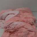 WINLIFE Faux Fur Comforter Set Full Size Pink 3Pcs Long Hair Shaggy Furry Plush Fluffy Bedding for Girls Teen on Winter, Soft Warm Cozy Bed Set for All Season (1 Comforter, 2 Pillowcases)