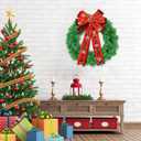 Artificial Christmas Wreath, Green Christmas Wreath16 Inch Canadian Pine Artificial Christmas Wreath Gifts for Christmas Party Decor, Front Door Wreath, Unlit, Pack of 4 (3, Green 16inch)