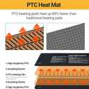 REPTI ZOO 6" X 8" Reptile Heat Pad Fast Heating Pad with Adjust Knob 8W Reptile Heat Mat for Turtles/Hermit Crabs/Bearded Dragons/Leopard Geckos/Snakes/Lizards, and Seed Germination