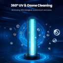 UV Light Sanitizer, 60W Ultraviolet Light with Ozone, UV Lamp with Remote Control & 3 Speed Timings, Home Disinfection Device, Dust Mites Remover, Ultraviolet Sanitizer for Room, Home, Hotel, Office