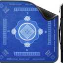 Mahjong Mat, 31.5" x 31.5" Mahjong Mat for Table with Rules, Waterproof Surface Mah Jongg Mats, Anti Slip & Noise Reduction Gaming Mat for Poker/Cards/Board Games/Tile Games, Mahjong Tablecloth