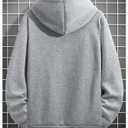 RoseSeek Men's Letter Graphic Hoodies Long Sleeve Drawstring Pullover Sweatshirts Fall Clothes Grey Large