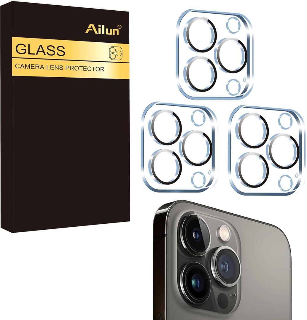 Ailun 3 Pack Camera Lens Protector for iPhone 15 Pro & iPhone 15 Pro Max,Tempered Glass,9H Hardness,Ultra HD,Anti-Scratch,Easy to Install,Case Friendly [Does not Affect Night Shots]