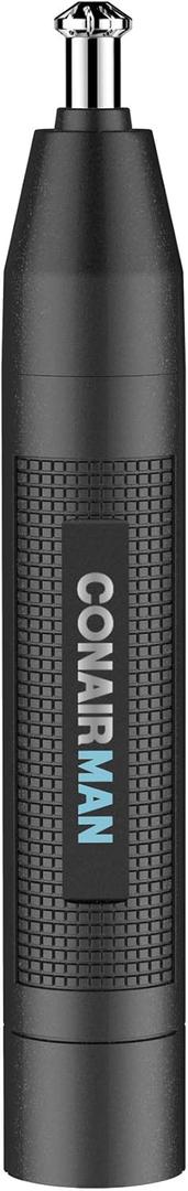 ConairMan Nose Hair Trimmer for Men, For Nose, Ear, and Eyebrows, Patent 360 Bevel Blade for No Pull, No Snag Trimming Experience, Cordless Lithium-Powered Trimmer with Drawstring Bag (1 Count (Pack of 1), Men's: Lithium Powered)