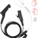 APX 6000 Earpiece XPR 7550e Headset Compatible for Motorola Radios APX 8000/7000/4000 XPR 7350e/7580e/7380e/7550/7350 Acoustic Tube and PTT Mic, Surveillance Headset
