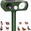 2026 New Solar Ultrasonic Animal Repellent Outdoor Motion Activated Deer Repellent Cat Deterrent with Flash Light to Keep Rodent Dog Skunk Rabbit Raccoon Squirrel Out of Yard Garden Lawn