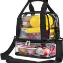 Clear Lunch Bag Adult Large Heavy Duty Transparent Stadium Approved, Reusable Insulated Lunch Box for Women and Men with Adjustable Shoulder Strap, Lunch Tote for Work School Picnic Beach