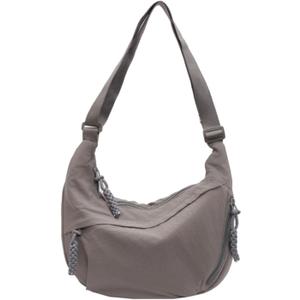 Crossbody Nylon Crescent Bag for Women - Lightweight Small Hobo With 2 Pack Inner Dumpling Bag - Casual (J-grey)