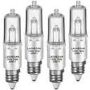 Lachesan JDE11 120v 75w, 55mm E11 Halogen Bulb（Replacement E11 Led Bulb） T4 Mini Candelabra Base, 2700K Warm White Dimmable for Chandeliers, Ceiling Fan, Table Lamps, Cabinet Lighting, 3 Pack