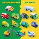 JOYIN 25 Pieces Pull Back Cars and Trucks Toy Vehicles Set for Toddlers, Girls and Boys Kids Play Set, Party Favors, School Gifts, Goodie Bags Stuffers for Kids