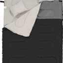 Elevon Double Sleeping Bag with 2 Pillows for Adults, Black