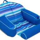 Big Joe Lazy Lounger No Inflation Needed Pool Float with Footrest and Headrest, Quick Draining Fabric