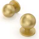 10 Pack Brushed Gold Kitchen Cabinet Knobs 1 Inch(25mm) Cabinet Pulls Drawer Knobs Cabinet Hardware Zinc Knobs for Dresser Drawers