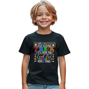 First Day of Preschool Shirt Pre K Shirts for Girls Boys Toddler Kids 1st Day of Prek Gift Cotton Tee. Size 120/60