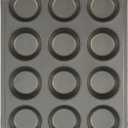 GoodCook Everyday Nonstick Steel Muffin Pan, 12 cup, Gray