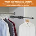 Pull-out Valet Rod for Closet 2 Pack, Black