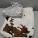 Bedfolks Waterproof Dog Crate Bed,Plush Dog Bed with Removable Washable Cover,Faux Fur Dog Crate Pad for Medium Dogs,Fluffy Dog Kennel Bed 29"x21",Cow Print