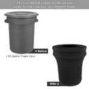 BSTKEY 55 Gallon Stretch Spandex Trash Can Cover, 4 Pack Outdoor Fitted Waste Container Cover Round Garbage Can Covers for Wedding Party Commercial Fundraiser Decor, Without Trash Can (Black)