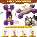 Magicorange Dog Chew Toys for Aggressive Chewers, 1 Pack Indestructible Toy for Medium/Large Breed, Nylon Dog Toys to Keep Them Busy,Bacon Flavor (Purple)