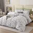 OAITE Duvet Cover Set,100% Cotton Comforter Cover with Leaf Pattern Duvet Cover Set,Soft Bedding Set Includes with 3 Piece (2 Pillow Shams,1 Duvet Cover)