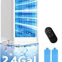 Windowless Air Conditioner w/ 4 Modes & 3 Speeds, Waterless Alert, 2.4-Gal Tank for 20H Cooling, 12H Timer, 20FT Remote, 70 Auto Swing Evaporative Air Cooler, Portable AC Unit for Bedroom