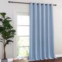 NICETOWN Sliding Door Curtain 108 Inches Long - Blackout Thermal Insulated Grommet Room Divider Privacy Drape for Patio Glass Door, 1 Panel, Vintage Blue, 100 Inch Extra Wide