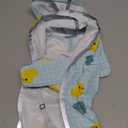 SlowTon Dog Raincoat, Adjustable Dog Rain Jacket Clear Hooded Double Layer, Waterproof Poncho with Reflective Strip Straps and Storage Pocket for Small Puppies(DK S) (Duck Pattern)