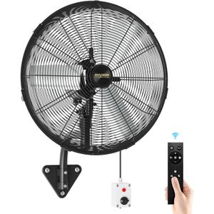 20'' Remote Control Outdoor Wall Mount Fan, 4 Speed Oscillating Wall Fan with All Sealed Brushless DC Motor, Heavy Duty Industrial Fans, Waterproof Fans for House, Garage, Warehouse, Factory