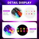 AmazingSpark Neon Birthday Party Decorations, DIY Glow in The Dark Party Supplies Include 8 Neon Fluorescent Pens, 3 Happy Birthday Banner Glow Dots, and 1 Black PVC Background