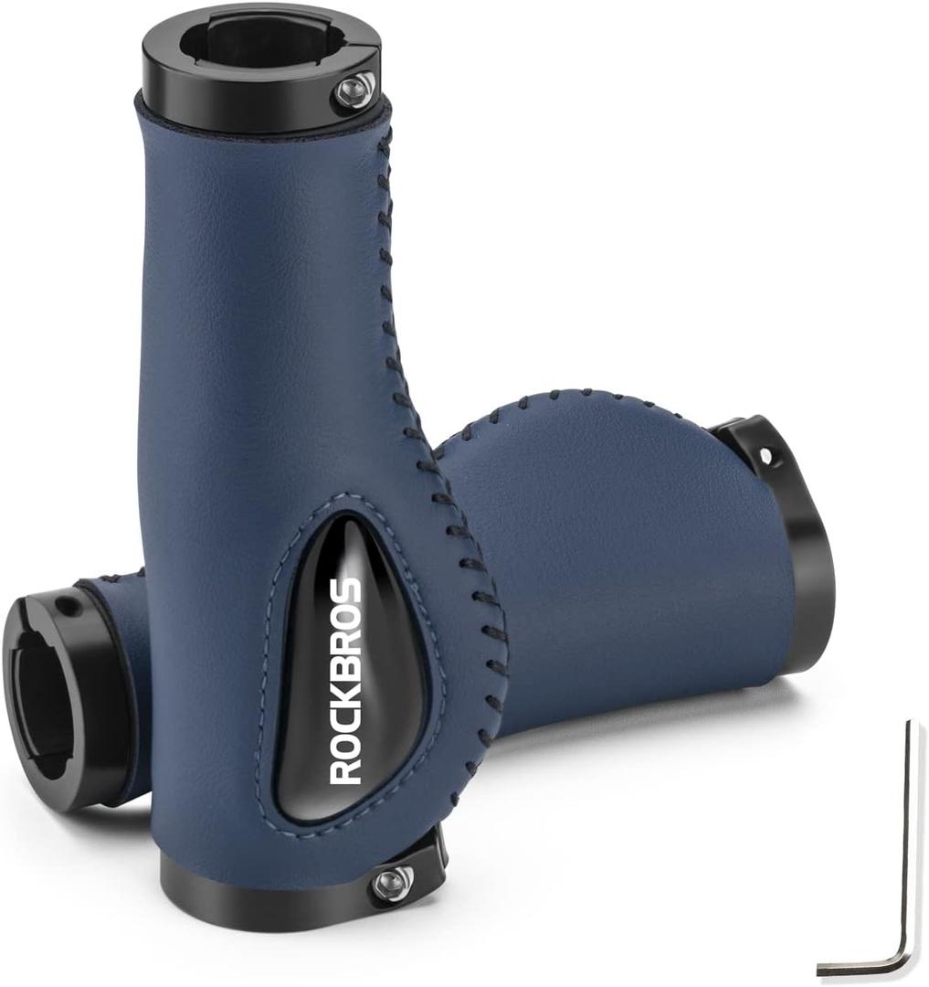 ROCKBROS Bike Handle Grips Ergonomics Design Soft Gel Dual Lock on Bicycle Handlebar Grips for Mountain MTB MBX Bike Electric Scooter