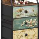 Tohomeor Nightstand with Fabric Drawers Dresser with 2 Tier Shelf Storage Tower for Bedroom Hallway Entryway Closet Organizer Sofa Beside Table Furniture (Multi, 5 Drawers)