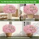Artificial Flowers Fake Plants for Outdoors Spring Decoration, 13Bundles Silk Realistic UV Resistant Faux Flowers for Outside Planter Porch Yard Patio Garden Home Indoor, Pink