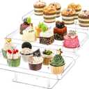 Clear Cupcake Stand, 3 Tiered Acrylic Dessert Table Display Set for 54 Cupcakes, Large Food Display Riser Serving Platter for Wedding, Party, Baby Shower, Buffet
