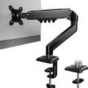 Single Monitor Arm, Computer Monitor Stand for 15 to 32 Inch Screens, Fits 4.4 to 19.8 lbs, 75/100 mm VESA, Adjustable Gas Spring Monitor Mount with C-Clamp & Grommet Base, Black