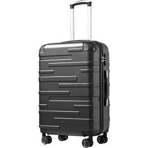 Coolife Hardside Carry-On Luggage with TSA Lock, Spinner Wheels, Telescopic Handle, Lightweight Suitcase (Grey, S(20In Carry On))