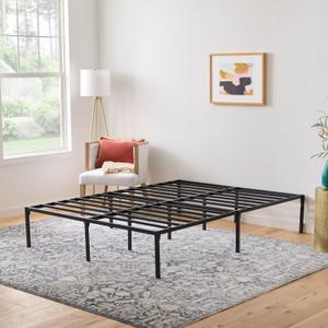 Linenspa Heavy Duty Metal Platform Bed Frame - No Box Spring Needed - Underbed Storage - Simple Tool Free Assembly - 14 High - Sturdy - Steel Slats - Sleek Modern Design - Queen Size (Queen)