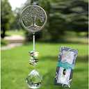 Rosleanny Crystal Garden Suncatcher Hanging Crystals Ornament for Window Rainbow Maker Prisms Home Decor Gift Boxed Sun Catcher Gift Idea for Mom Friends Grandma,Tree of Life