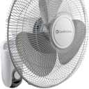 COMFORT ZONE Oscillating Wall Mount Fan with Adjustable Vertical Tilt, 16 inch, 3 Speed, Metal Grille, 90 Degree Oscillation, Ideal for Home, Bedroom, Gym or Office, White