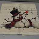 Christmas Lumbar Pillow Covers 12X20 Inch Snowman Red Birds Snowflake Decorative Pillow Cases Winter Holiday Cotton Linen Throw Pillows Set of 2 Farmhouse Home Decor For Sofa Couch Porch Outdoor