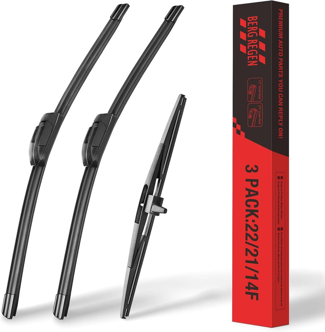 22"/21"/14" Windshield Wipers Blades Replacement for Honda Pilot 2015 2014 2013 2012 2011 2010 2009 2008 2007 Front Wiper Blades for My Car(Set of 3) U/J Hook