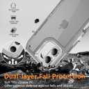 Compatible with iPhone 16 Case with HD Screen Protector, Heavy Duty Shockproof [3 in 1] Clear Phone Cases for iPhone 16 6.1" (Black)