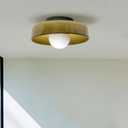 Mid Century Orange Glass Semi Flush Mount Ceiling Light with Milk Globe Nordic Modern Green Hallway Lighting Fixtures Round Bedside Wall Mount Lamp for Bedroom Cloakroom Stairway