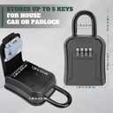 Key Lock BoxPortable Waterproof 4 Digits Combination Lockbox with Removable ShackleResettable Code Safe Security Lock Box for Home, Office, Garage, Apartment Spare Key Storage (1 Pack, Black)