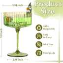 50 PCS Ribbed Martini Glasses Bulk 10oz Green Champagne Martini Glasses Plastic Gold Rim Espresso Martini Glass Vintage Coupe Glass Margarita Glasses Glassware Dessert Cup for Birthday Party Wedding, Small